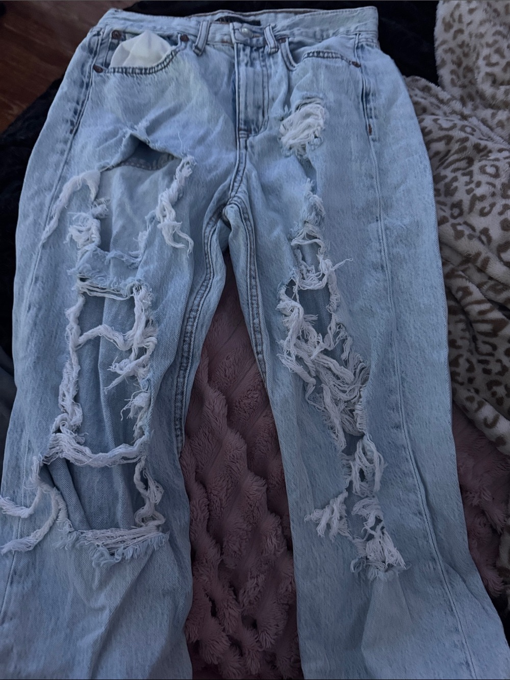 Aeropostale Light Blue Distressed Boyfriend Jeans